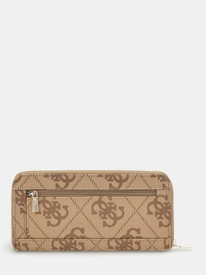 Women Eco Brenton 4g Logo Maxi Purse Multi Beige Guess Wallets