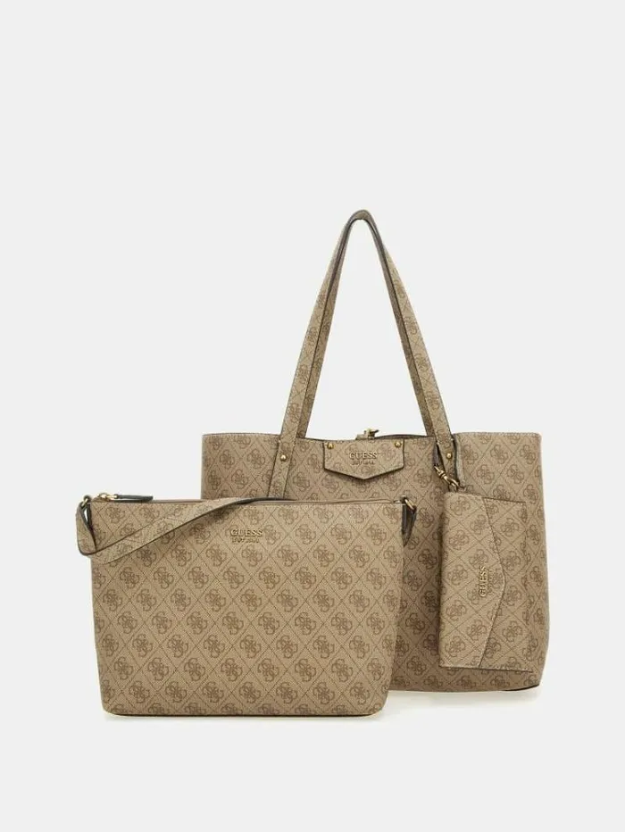 Women Eco Brenton 4g Logo Shopper Beige Guess Shoppers