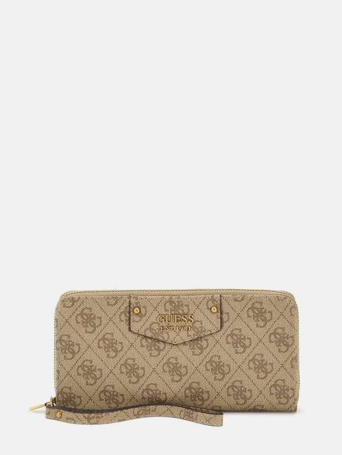 Women Eco Brenton Maxi Wallet Beige Guess Wallets