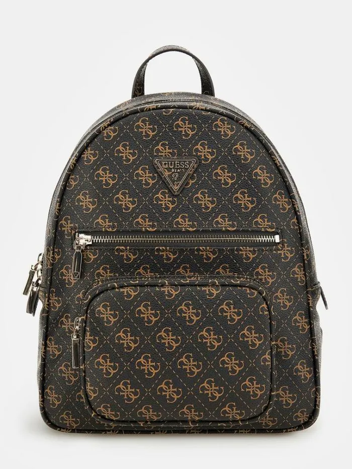 Women Eco Elements 4g Logo Backpack Brown Multi Guess Backpacks And Bum Bags