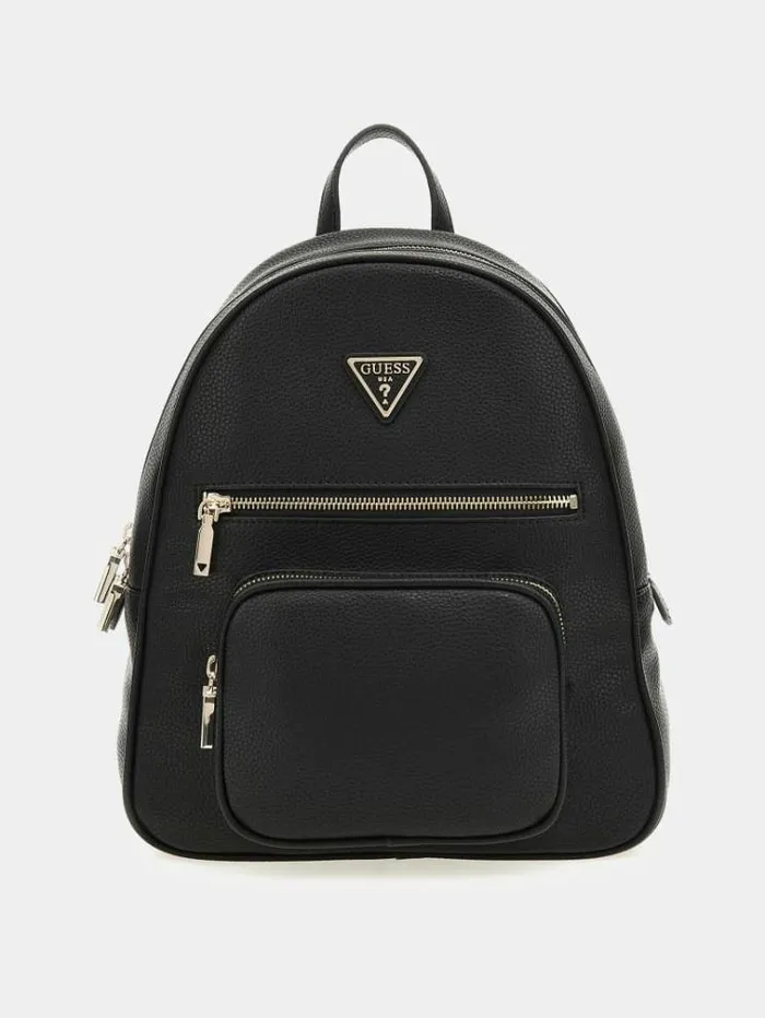 Women Eco Elements Triangle Logo Backpack Black Guess Backpacks And Bum Bags
