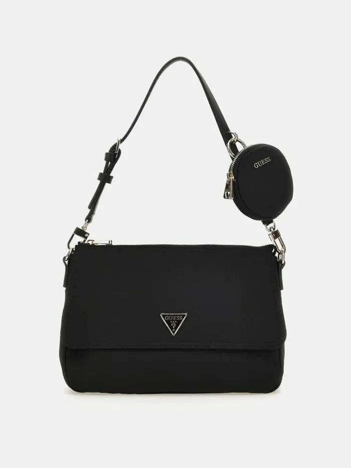 Women Eco Gemma Shoulder Bag Black Guess Shoulder Bags