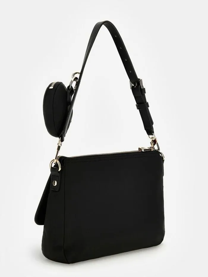 Women Eco Gemma Shoulder Bag Black Guess Shoulder Bags