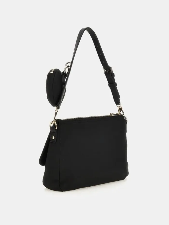 Women Eco Gemma Shoulder Bag Black Guess Shoulder Bags