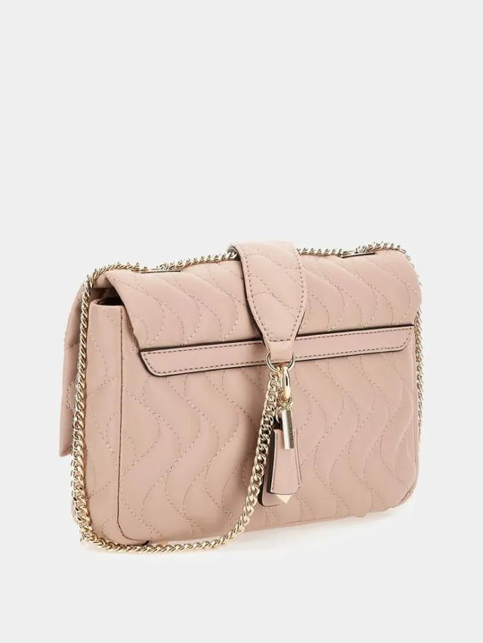 Women Eco Mai Quilted Crossbody Pink Guess Crossbody Bags