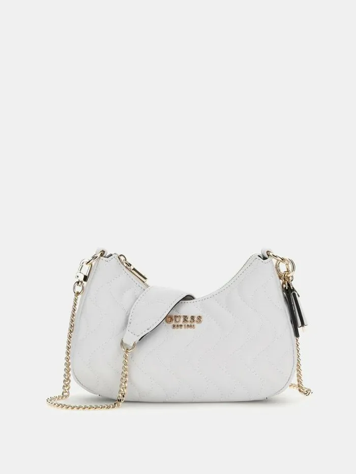Women Eco Mai Quilted Crossbody White Guess Crossbody Bags