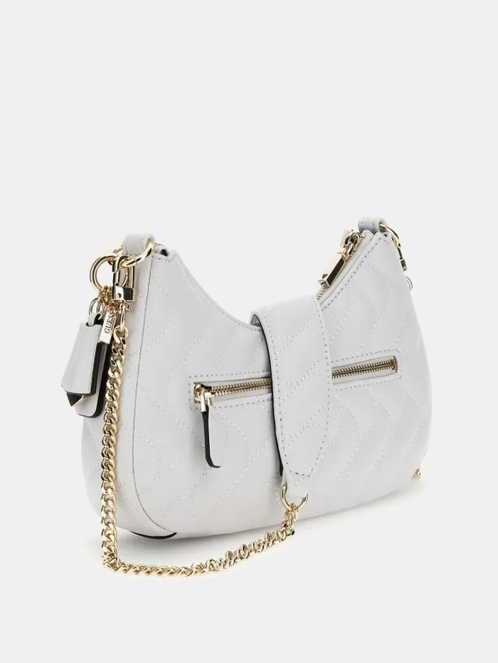 Women Eco Mai Quilted Crossbody White Guess Crossbody Bags