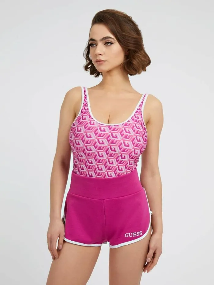 Women Embroidered Logo Shorts Fuchsia Guess Beachwear