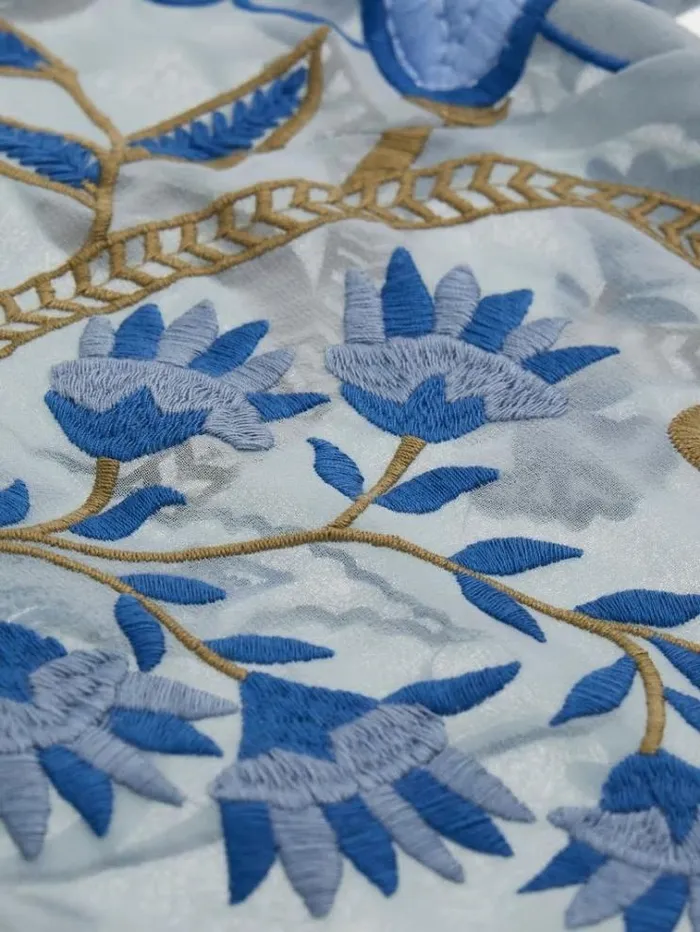 Women Embroidered Shirt Blue Multi Guess Tops And Shirts