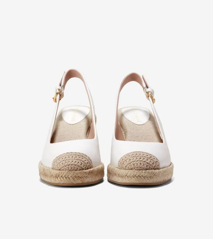 Women Espadrilles Cole Haan Cloudfeel Espadrille Sling Back Wedges White