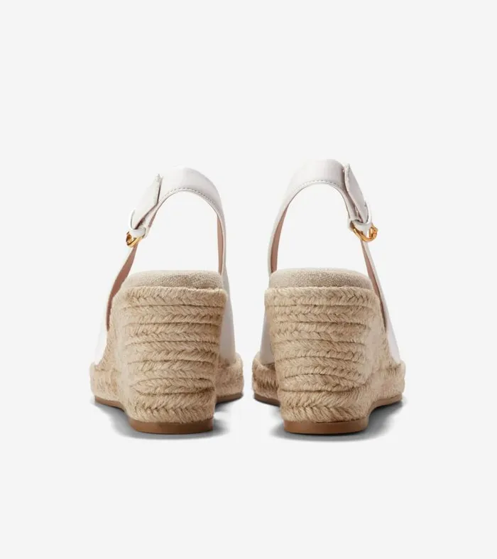 Women Espadrilles Cole Haan Cloudfeel Espadrille Sling Back Wedges White