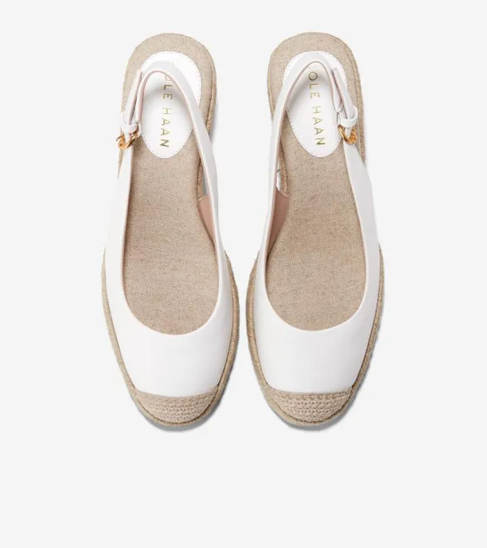 Women Espadrilles Cole Haan Cloudfeel Espadrille Sling Back Wedges White