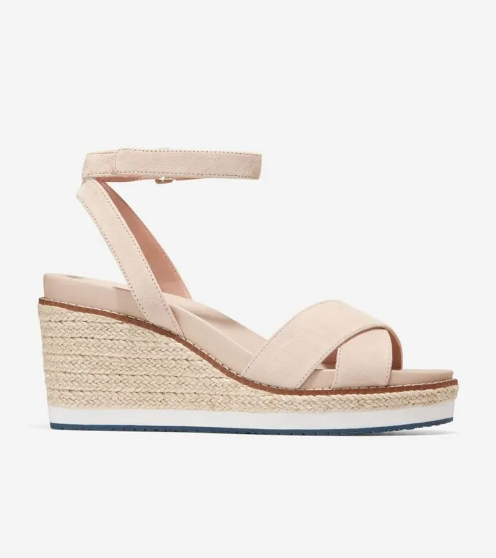Women Espadrilles Cole Haan Cloudfeel Espadrille Wedge Sandal Sesame Suede