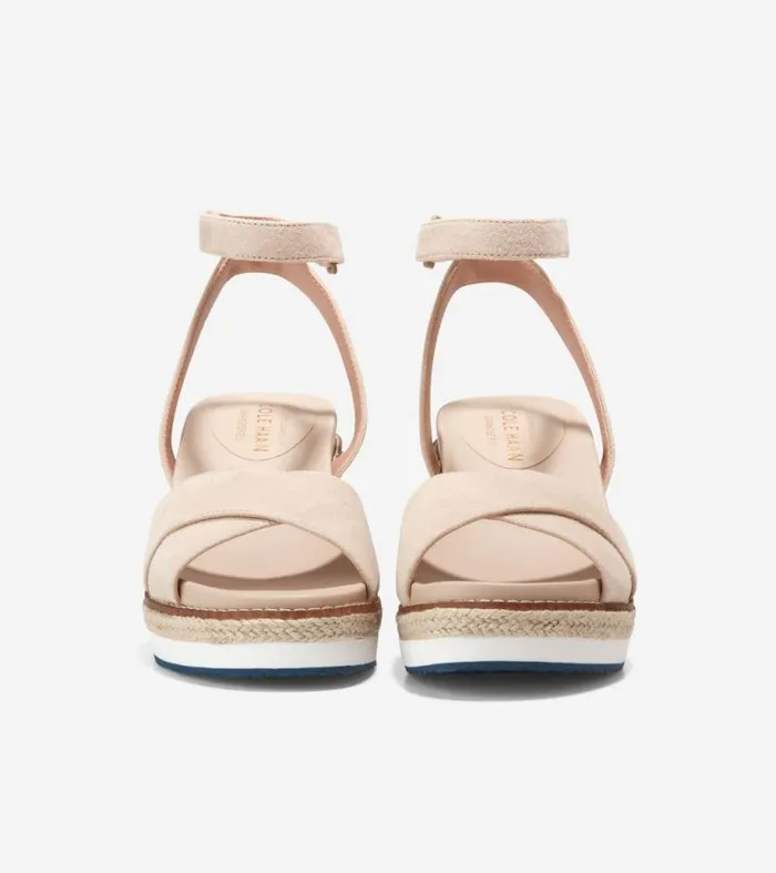 Women Espadrilles Cole Haan Cloudfeel Espadrille Wedge Sandal Sesame Suede