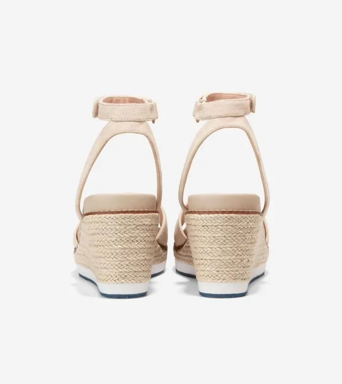 Women Espadrilles Cole Haan Cloudfeel Espadrille Wedge Sandal Sesame Suede