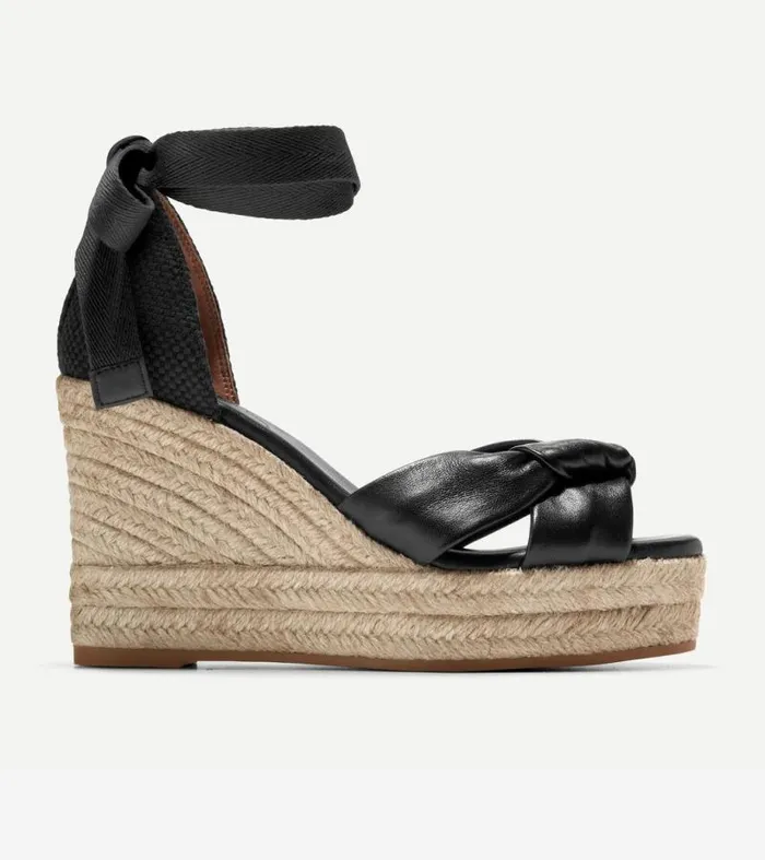 Women Espadrilles Cole Haan Cloudfeel Hampton Wedge Sandals Black