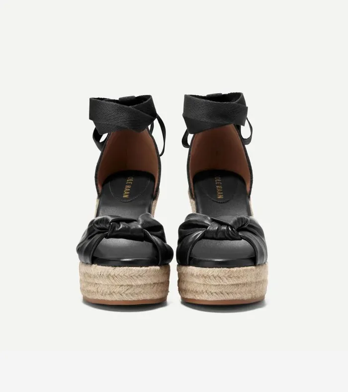 Women Espadrilles Cole Haan Cloudfeel Hampton Wedge Sandals Black
