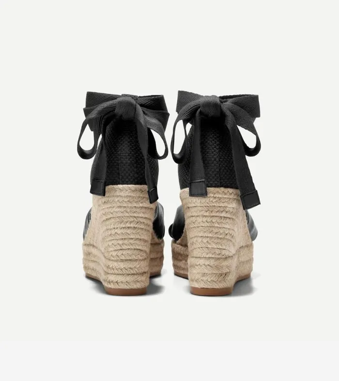 Women Espadrilles Cole Haan Cloudfeel Hampton Wedge Sandals Black