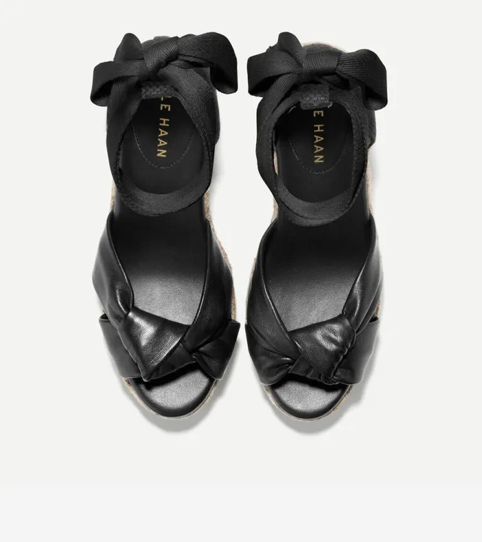 Women Espadrilles Cole Haan Cloudfeel Hampton Wedge Sandals Black