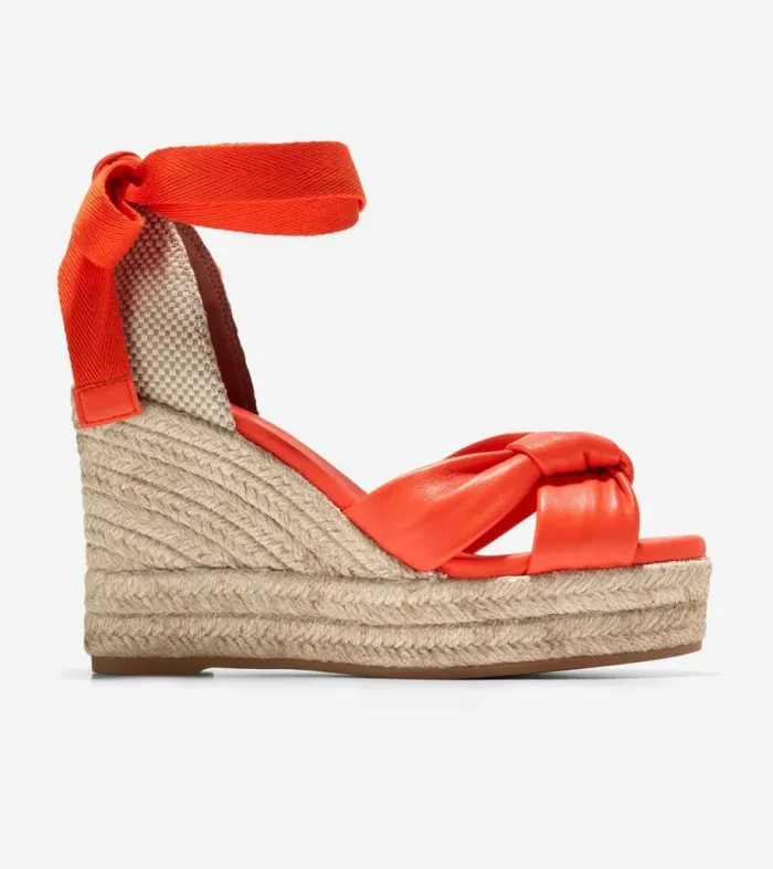 Women Espadrilles Cole Haan Cloudfeel Hampton Wedge Sandals Nasturtium Orangenatural Canvas Women Espadrilles Cole Haan Cloudfeel Hampton Wedge Sandals Nasturtium Orangenatural Canvas