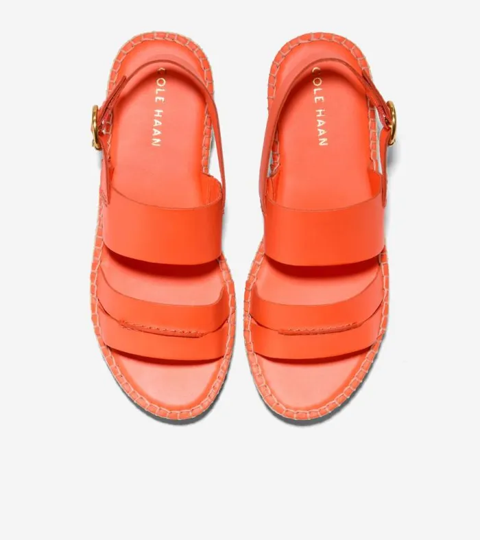 Women Espadrilles Cole Haan Cloudfeel Tilden Ankle Strap Sandals Nasturtium Orange