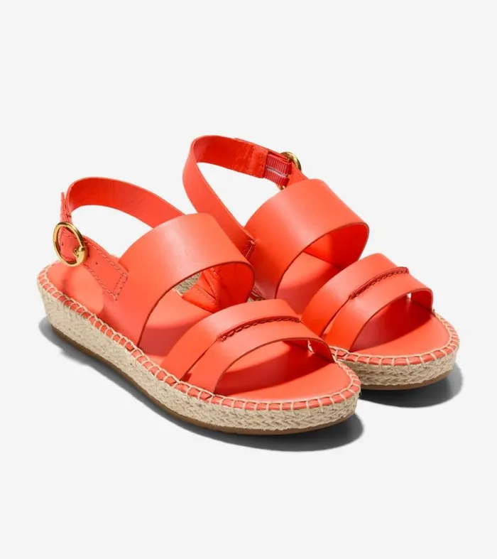 Women Espadrilles Cole Haan Cloudfeel Tilden Ankle Strap Sandals Nasturtium Orange