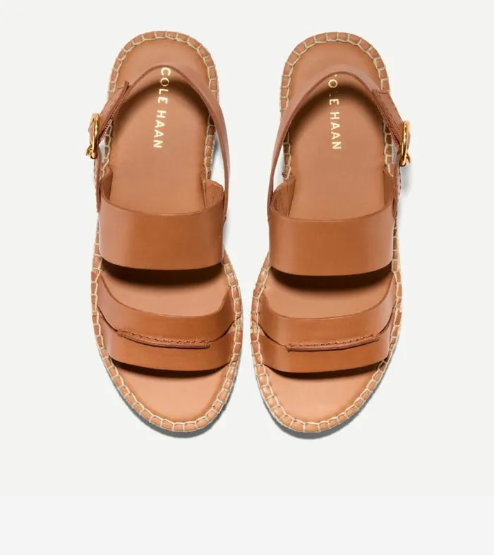 Women Espadrilles Cole Haan Cloudfeel Tilden Ankle Strap Sandals Pecan Brown