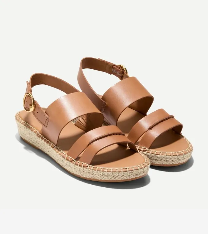 Women Espadrilles Cole Haan Cloudfeel Tilden Ankle Strap Sandals Pecan Brown