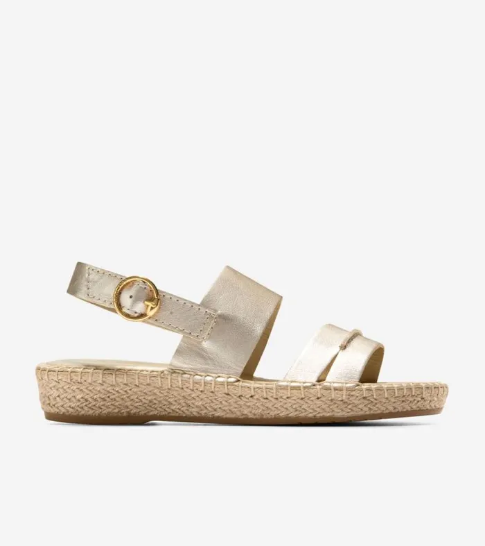 Women Espadrilles Cole Haan Cloudfeel Tilden Ankle Strap Sandals Soft Gold