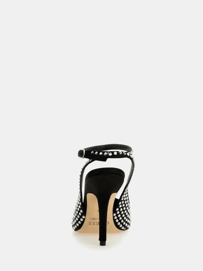 Women Estar Studded Sling Backs Black Guess Heels