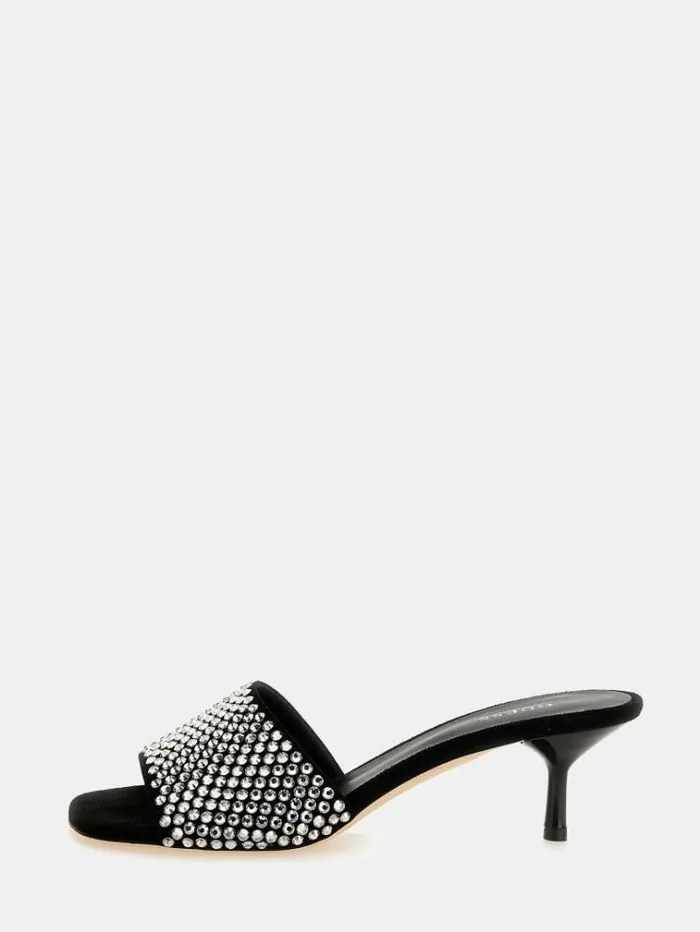 Women Eugy Studded Sandals Black Guess Heels