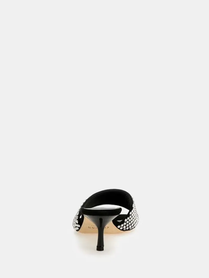 Women Eugy Studded Sandals Black Guess Heels