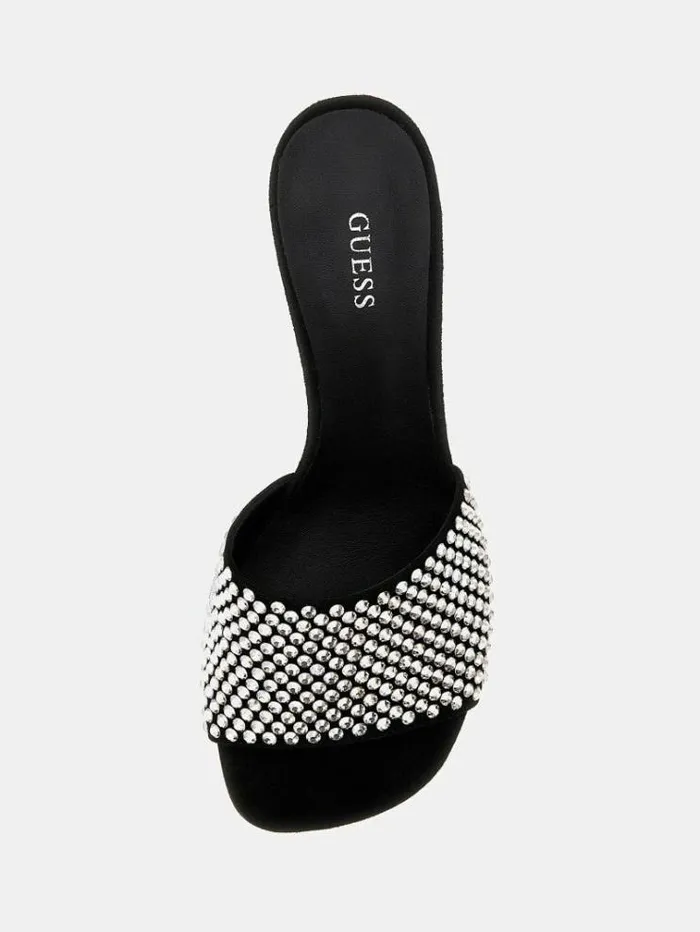 Women Eugy Studded Sandals Black Guess Heels