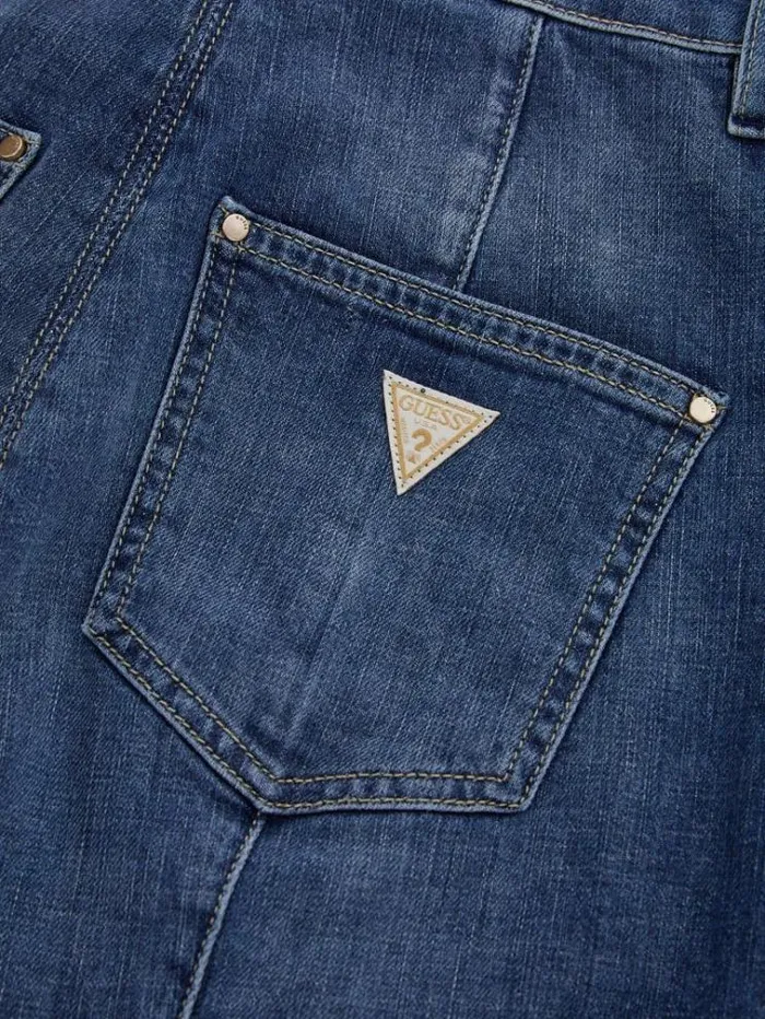 Women Exposed Buttons Flare Denim Pant Blue Guess Flared And Bootcut