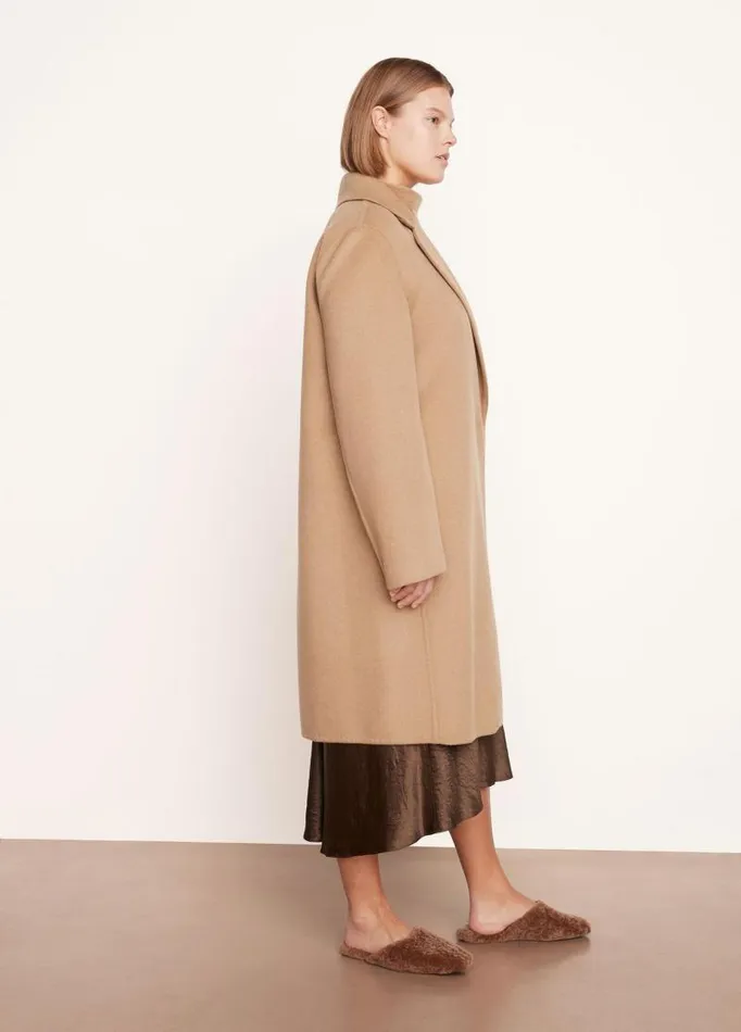 Women Extended Sizes Vince Classic Straight Coat Camello