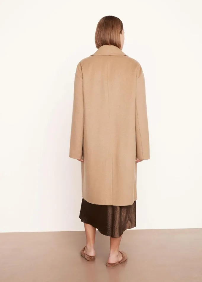 Women Extended Sizes Vince Classic Straight Coat Camello