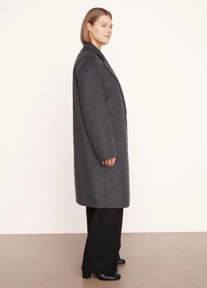 Women Extended Sizes Vince Classic Straight Coat Charcoal