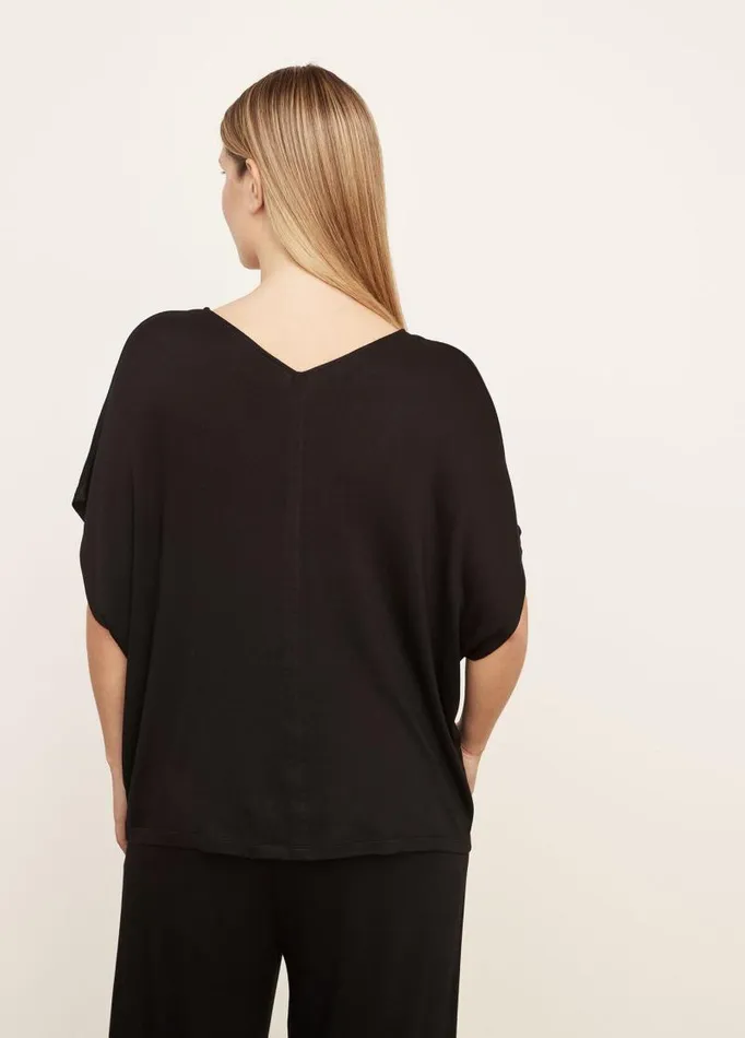 Women Extended Sizes Vince Double VNeck Popover Black