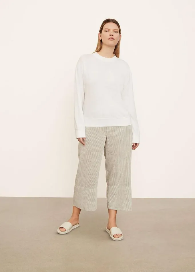 Women Extended Sizes Vince Drop Shoulder Pullover Optic White