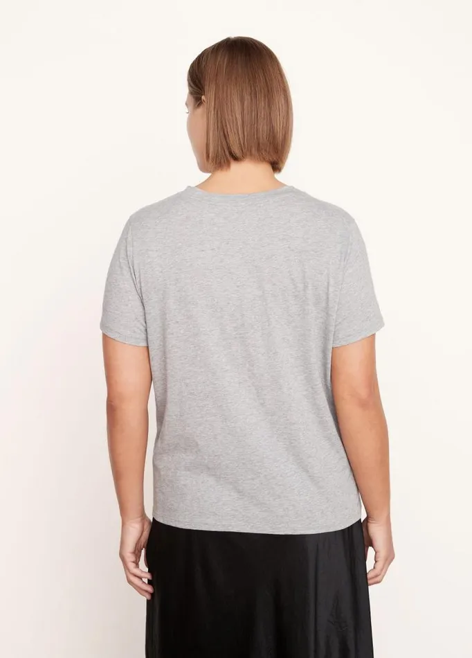 Women Extended Sizes Vince Essential Pima Cotton VNeck TShirt Heather Grey