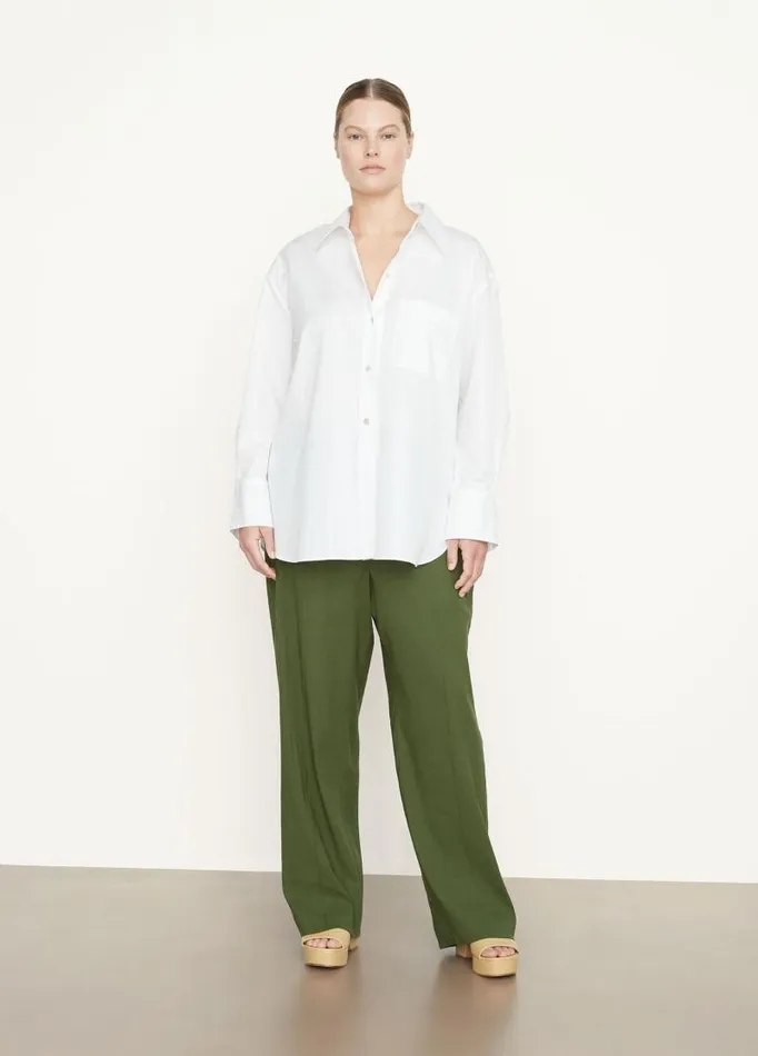 Women Extended Sizes Vince Oversized Long Sleeve Shirt Optic White