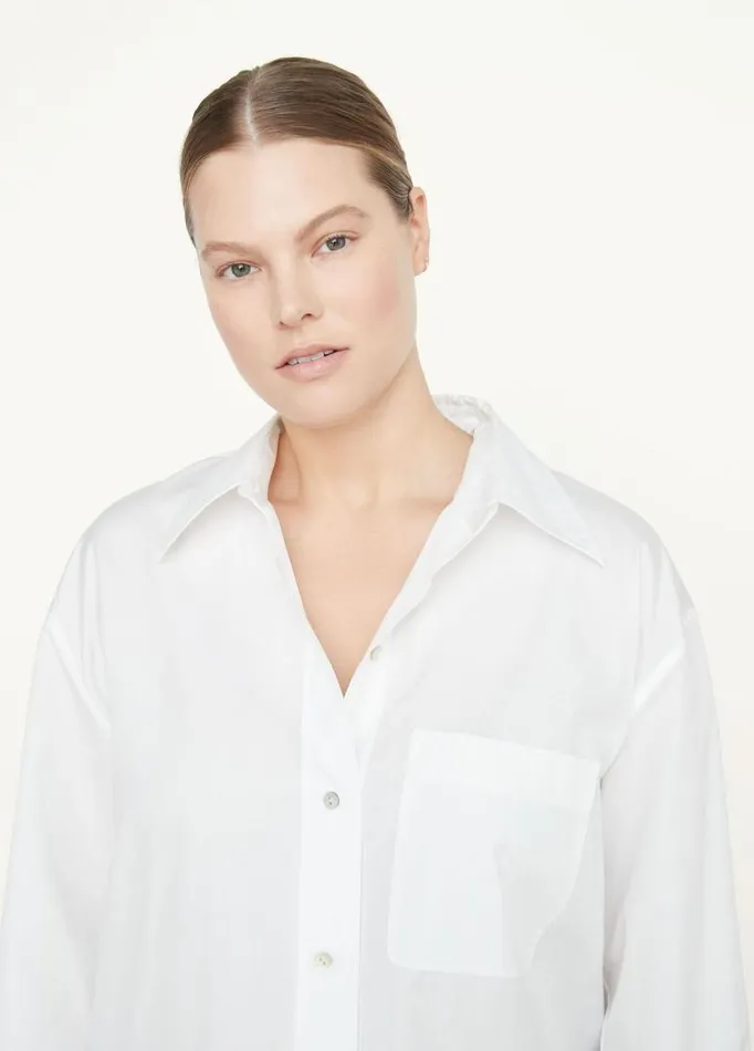 Women Extended Sizes Vince Oversized Long Sleeve Shirt Optic White