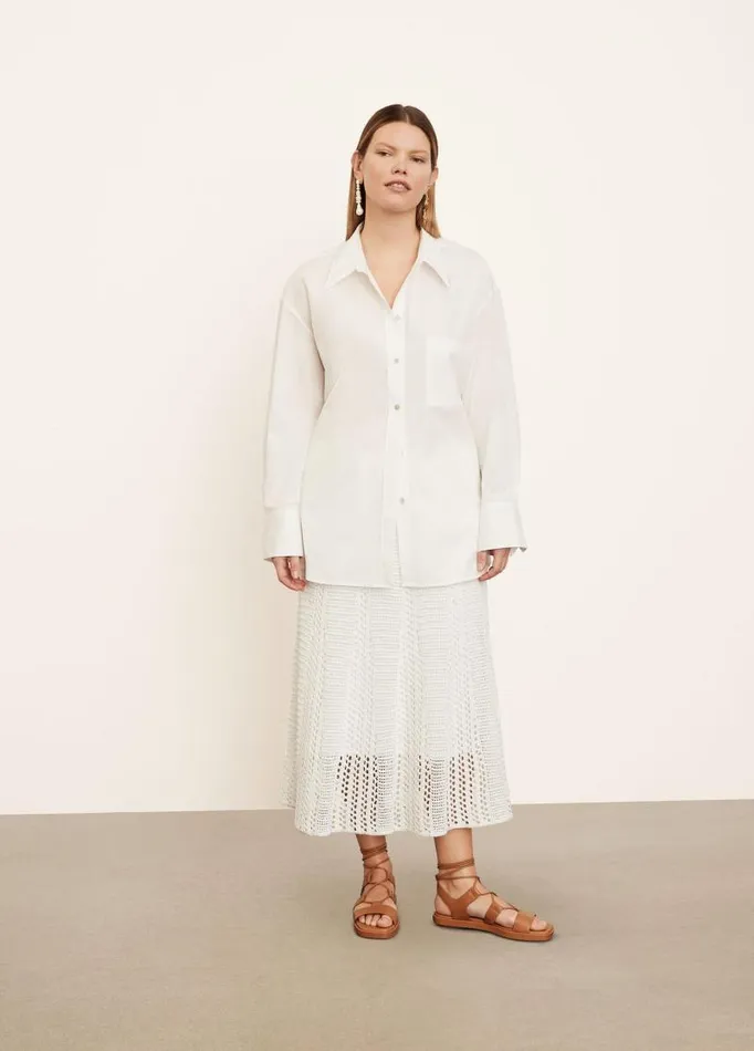 Women Extended Sizes Vince Oversized Shirt Optic White