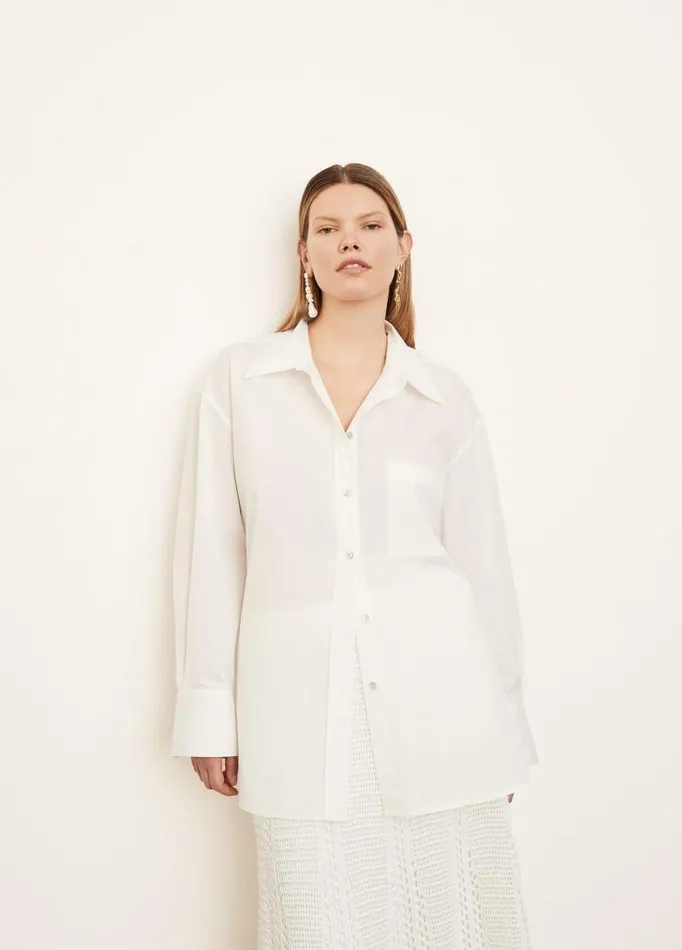 Women Extended Sizes Vince Oversized Shirt Optic White