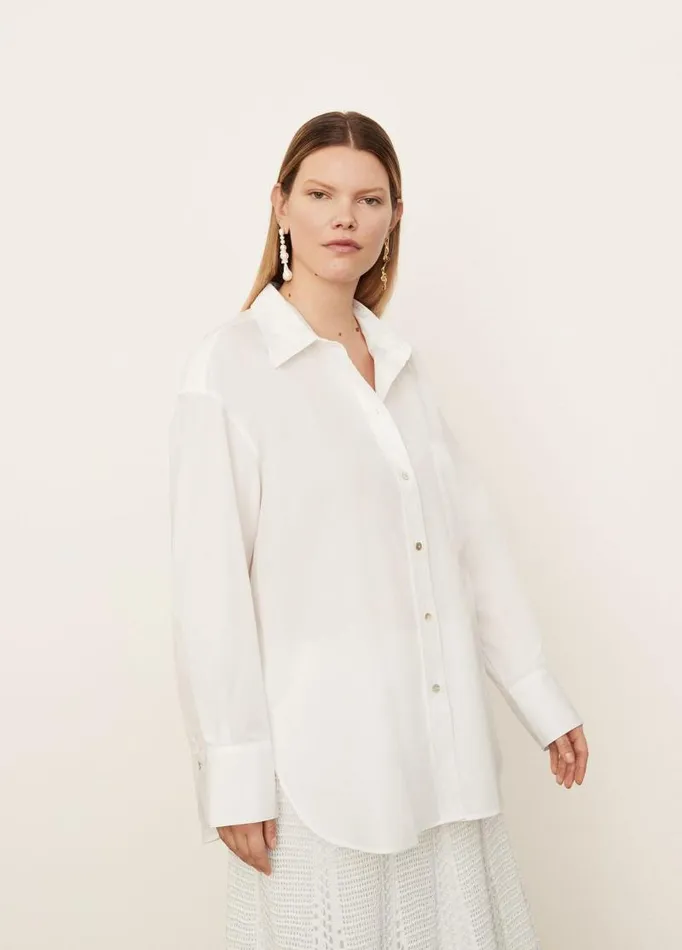 Women Extended Sizes Vince Oversized Shirt Optic White
