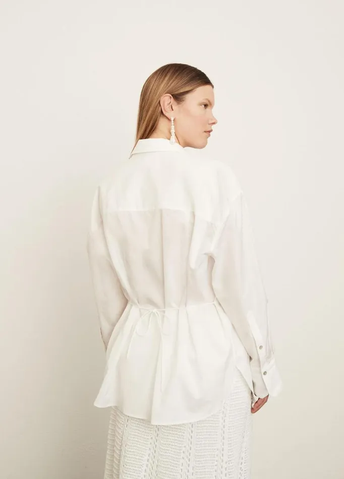 Women Extended Sizes Vince Oversized Shirt Optic White
