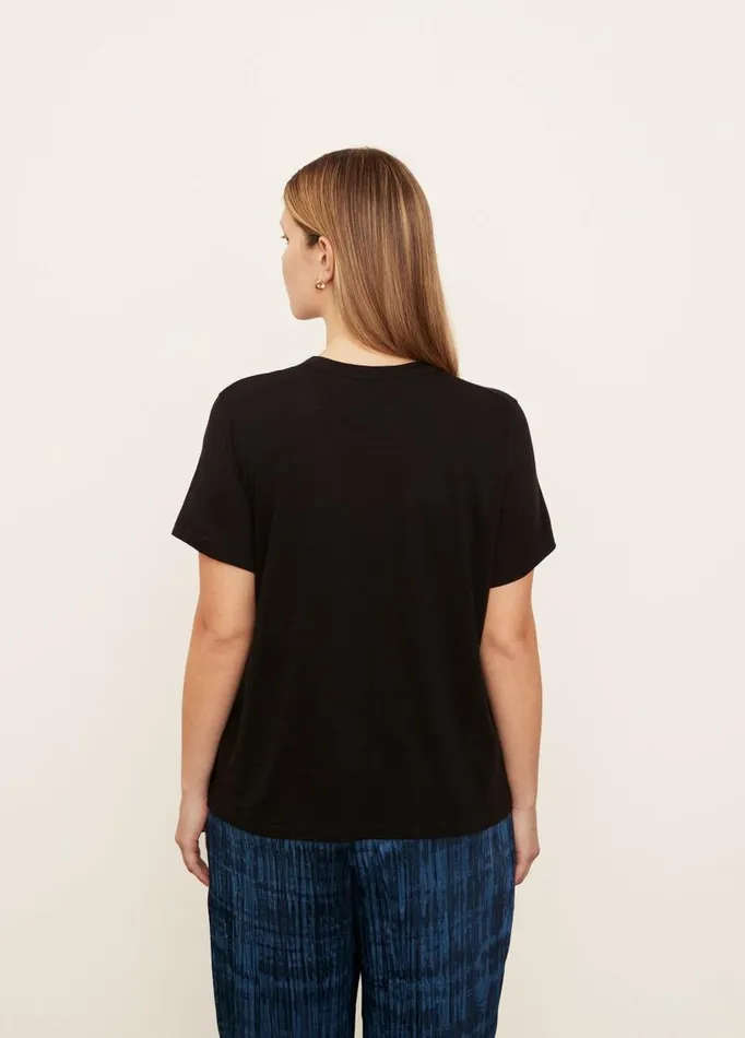 Women Extended Sizes Vince Short Sleeve Relaxed TShirt Black