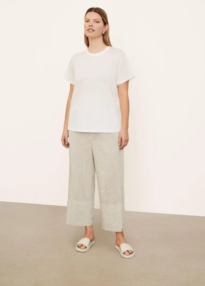 Women Extended Sizes Vince Short Sleeve Relaxed TShirt Optic White