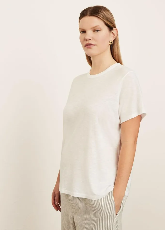 Women Extended Sizes Vince Short Sleeve Relaxed TShirt Optic White