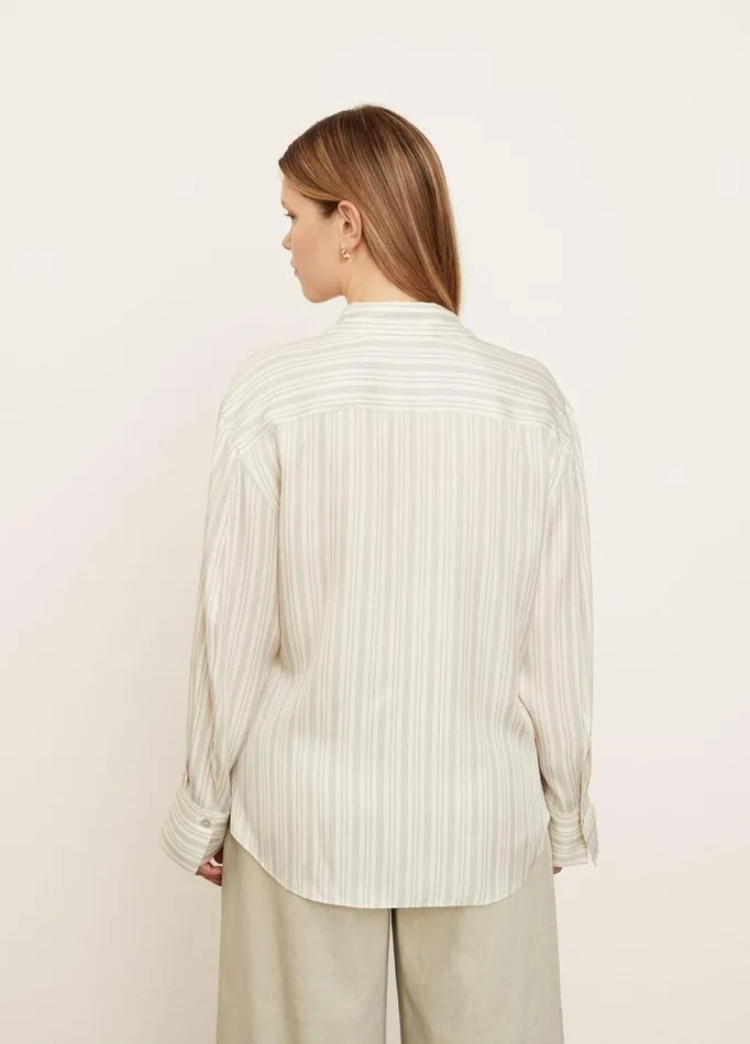 Women Extended Sizes Vince Stripe Sculpted Long Sleeve Shirt Off White